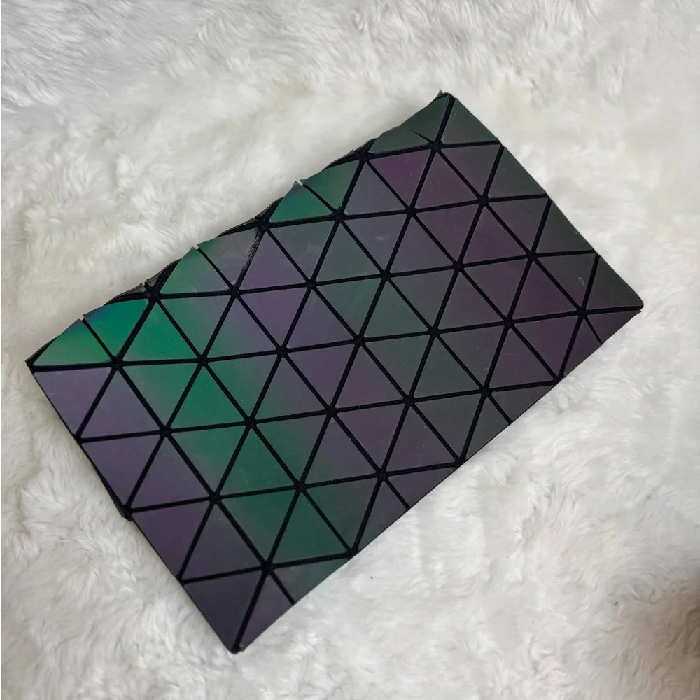 Bao Bao Geometric Black and Purple Women's Clutch